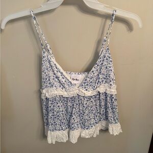 Floral Lace Trim Cami Top